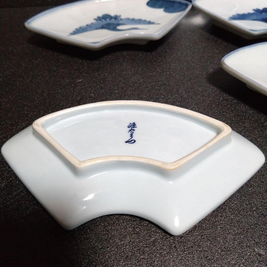 未使用 有田焼 源右衛門 扇形銘々皿5枚 鶴絵柄 新生活 節句 お祝い Amazon.co.jp: 有田焼 源右衛門 扇形銘々皿5枚 鶴絵柄 新生活 節句